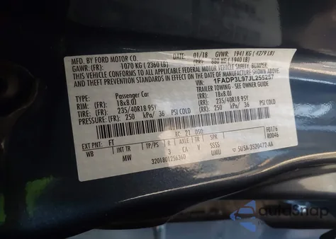 2018 Ford Focus St z USA, uszkodzony, nr VIN 1FADP3L97JL255257